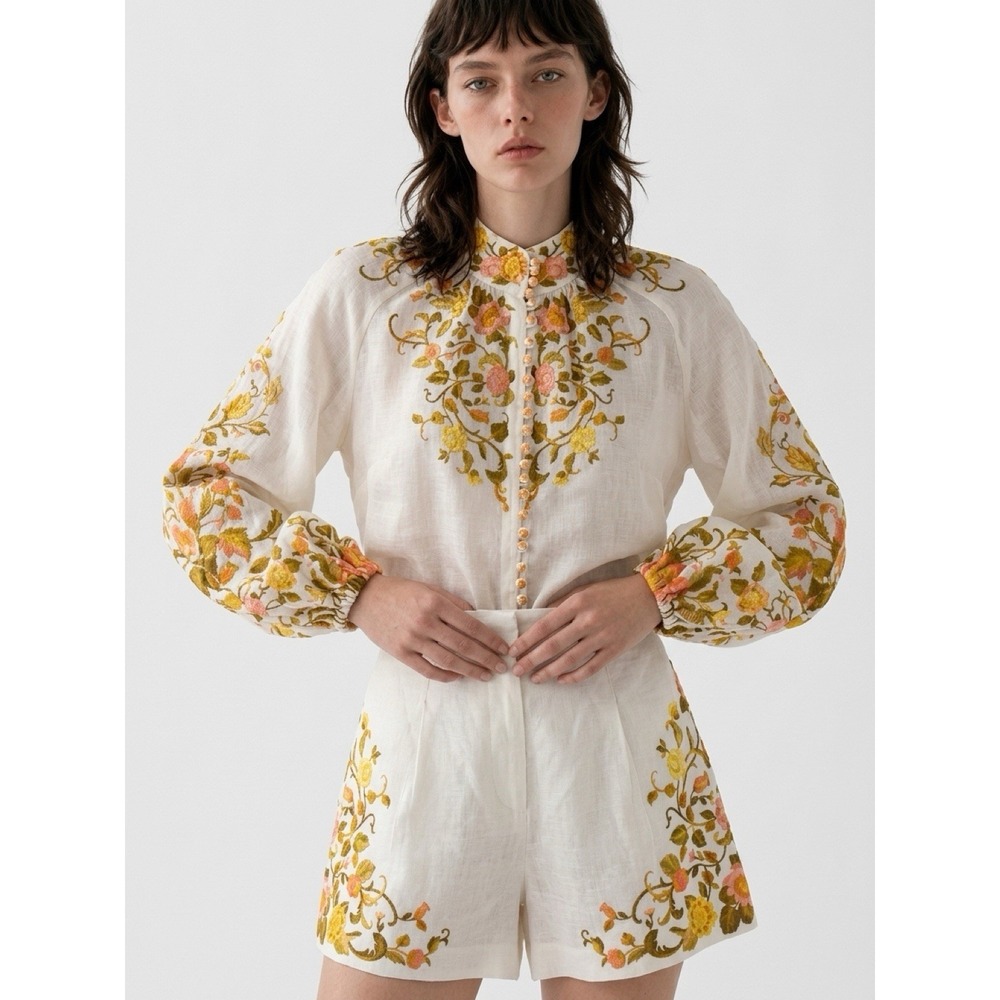 Kate Ford Blouse & Short ,Blouse Size 4/short Size 6 -no Belt-(13-b68)